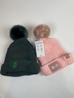 Harry Potter x Love Your Melon Slytherin Green Knit Pom Beanie Hat + Pink Hat